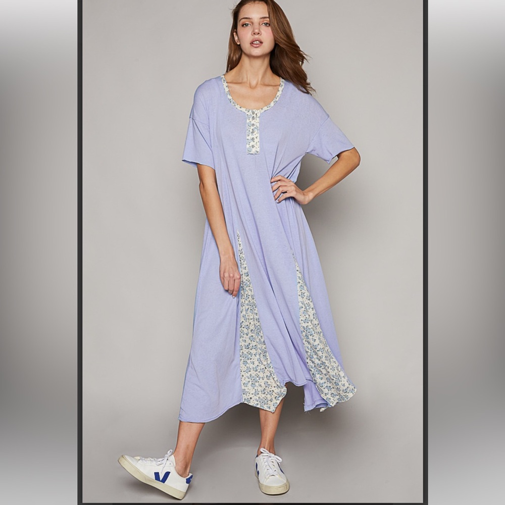 POL Evening Blue Floral Maxi Dress
